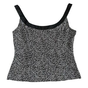 Alex Evenings Black and Silver Tank Top Camisole Shimmering